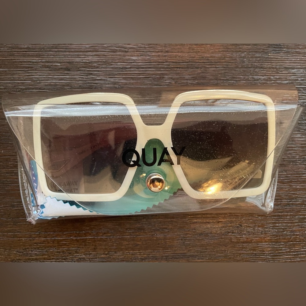 Quay Australia Cream Oversized Sunglasses